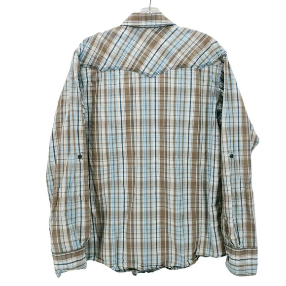 ARIAT Button-Down Shirt Western Style Plaid Long Sleeve EUC Size MEDIUM - Picture 3 of 9